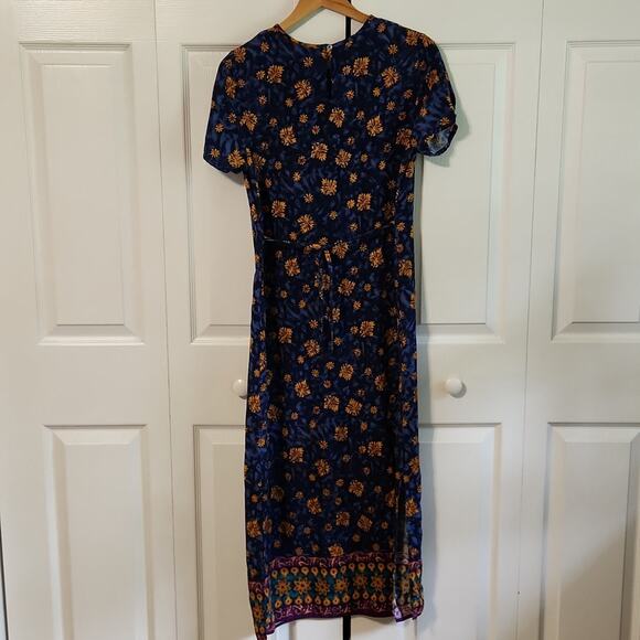 Vintage Impressions Of California Blue Floral Maxi Dress SZ Med Egyptian Hippie - Picture 2 of 10
